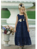 Lace Ankle Length V Back Flower Girl Dress